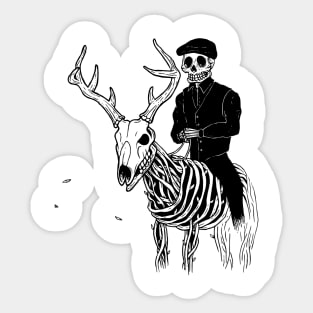 Skeleton Riding Animal Forest Sticker